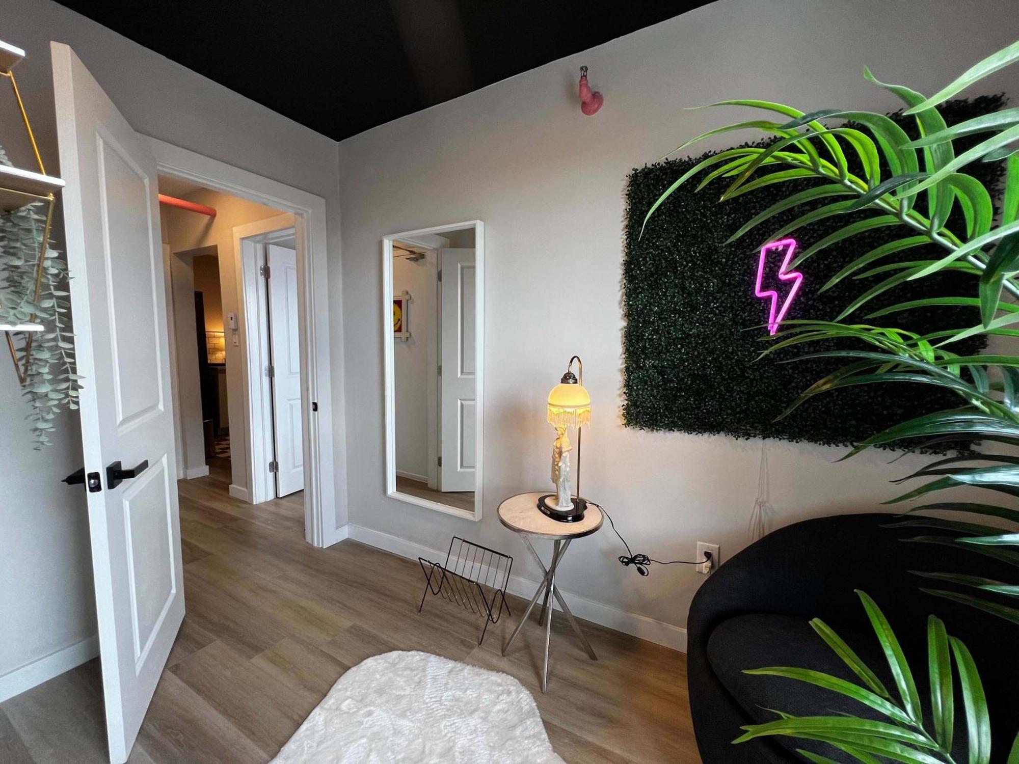 Pink Sunrise Energetic #7 At Ports On Portland, King Bed And Bold Decor Apartment Halifax